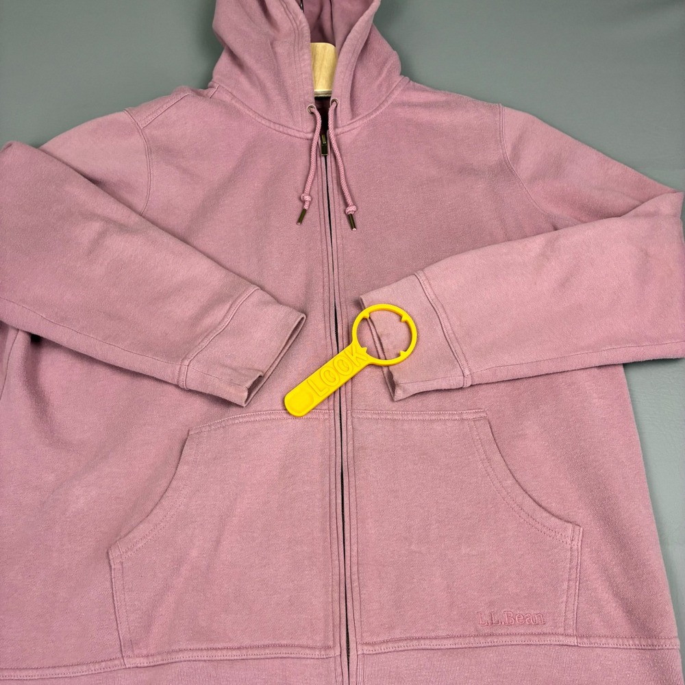 Full Zip Hoodie Women's 3X Plus Mauve Fleece L.L. Bean Gorpcore Work Wear Rugged - Picture 5 of 16